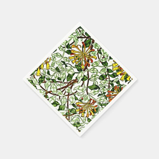 Serviette En Papier William Morris - Honeysuckie vert et jaune (Coin)