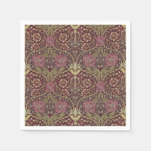 Serviette En Papier William Morris, Honeysuckle, floral. (Devant)