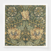 Serviette En Papier William Morris Honeysuckle Vert Floral (Devant)