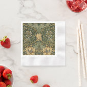 Serviette En Papier William Morris Honeysuckle Vert Floral (En situation)