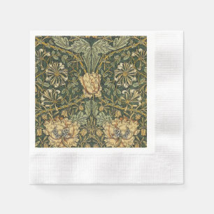 Serviette En Papier William Morris Honeysuckle Vert Floral