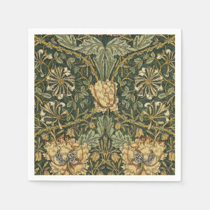 Serviette En Papier William Morris Honeysuckle Vert Floral