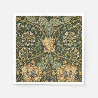 Serviette En Papier William Morris Honeysuckle Vert Floral