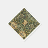 Serviette En Papier William Morris Honeysuckle Vert Floral (Coin)