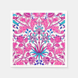 Serviette En Papier William Morris Hyacinth Imprimer, rose Fuchsia