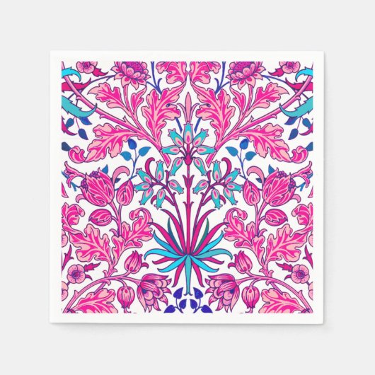 Serviette En Papier William Morris Hyacinth Imprimer, rose Fuchsia (Devant)