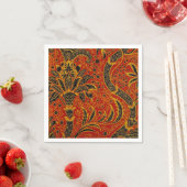 Serviette En Papier William Morris Inde Floral rouge (En situation)