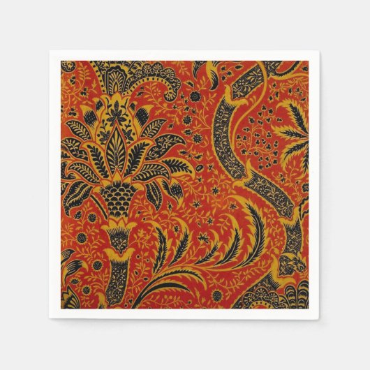 Serviette En Papier William Morris Inde Floral rouge (Devant)