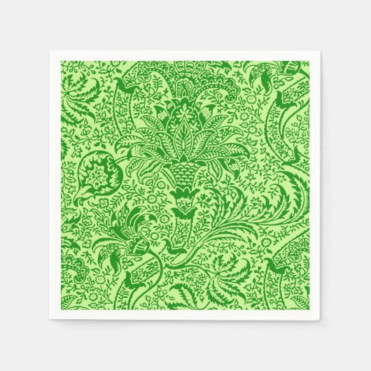 Serviette En Papier William Morris Indian, Lime et Kiwi Green (Devant)