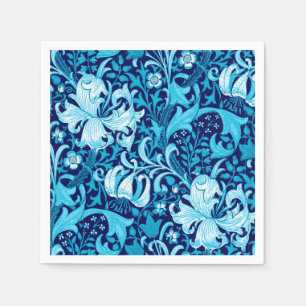 Serviette En Papier William Morris Iris et Lily, Indigo Blue