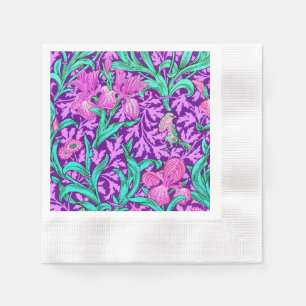 Serviette En Papier William Morris Irises, Améthyste Violet
