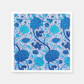 Serviette En Papier William Morris Jacobean Floral, bleu Cobalt (Devant)