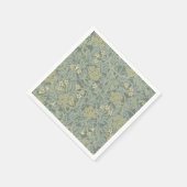 Serviette En Papier William Morris Jasmine Bleu Vert Art Botanique (Coin)