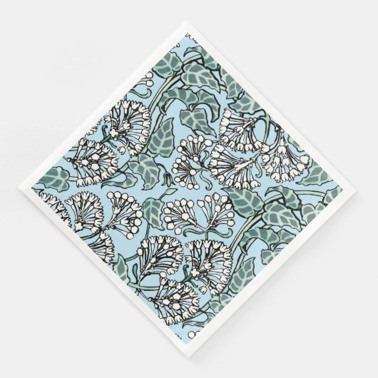 Serviette En Papier William Morris Jasmine et Motif Feuille (Coin)
