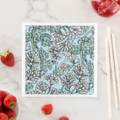 Serviette En Papier William Morris Jasmine et Motif Feuille (En situation)
