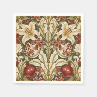 Serviette En Papier William Morris Lily and Pomegranate Floral pattern