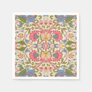 Serviette En Papier William Morris Lodden Motif Floral Pastel