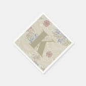 Serviette En Papier William Morris Lt Blue & Rust Larkspur Motif (Coin)