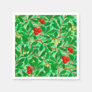 Serviette En Papier William Morris Lychee Motif d'arbre, vert clair
