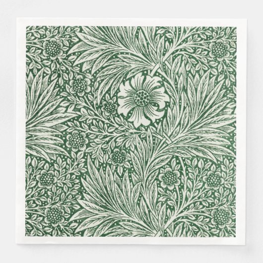 Serviette En Papier william morris marigold vert floral fleur (Devant)