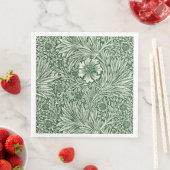 Serviette En Papier william morris marigold vert floral fleur (En situation)