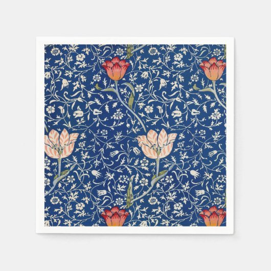 Serviette En Papier William Morris Medway Floral bleu (Devant)