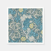 Serviette En Papier William Morris, motif Art nouveau, algues, bleu, f (Devant)
