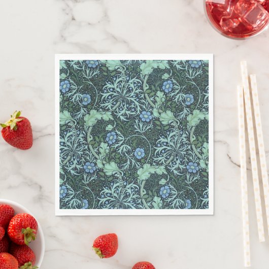 Serviette En Papier William Morris Motif d'algues (En situation)