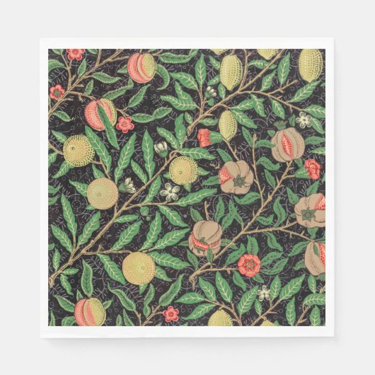 Serviette En Papier William Morris, Motif de fruits, (Devant)