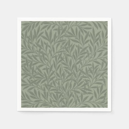 Serviette En Papier William Morris Motif Saule Antique Vert Sauge (Devant)