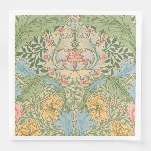 Serviette En Papier William Morris Myrtle Fleur Floral Botanique (Devant)