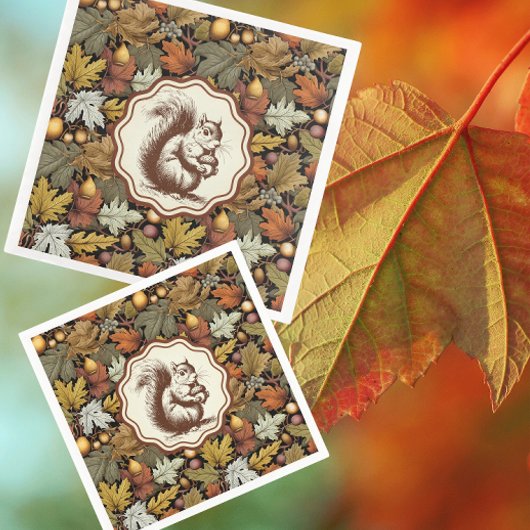 Serviette En Papier William Morris part d'automne avec Squirrel Retro