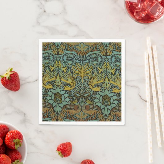 Serviette En Papier William Morris Peacock Dragon Fond d'écran (En situation)
