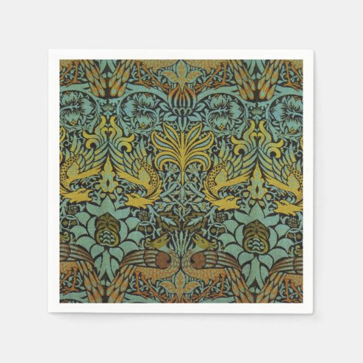Serviette En Papier William Morris Peacock Dragon Fond d'écran (Devant)