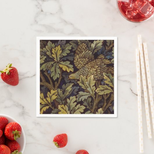 Serviette En Papier William Morris - Pheasant Bird Tree Botanical (En situation)