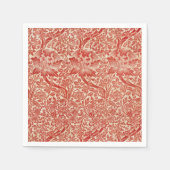 Serviette En Papier William Morris Rose & chardon Floral Rouge (Devant)