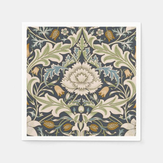 Serviette En Papier William Morris Severn Motif floral classique (Devant)