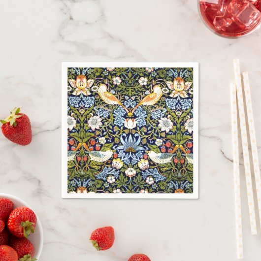 Serviette En Papier William Morris, Strawberry Thief (En situation)