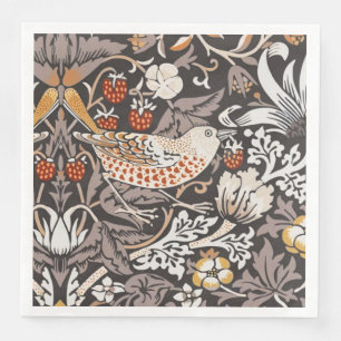 Serviette En Papier William Morris Strawberry Thief Charbon de Bois Oc