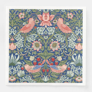 Serviette En Papier William Morris Strawberry Thief Marine Corail