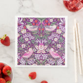 Serviette En Papier William Morris Strawberry Thief Motif (En situation)
