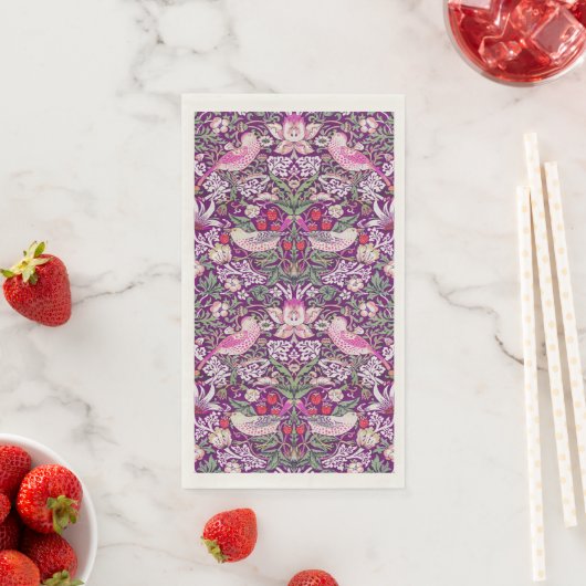 Serviette En Papier William Morris Strawberry Thief Motif Paper Gues (En situation)