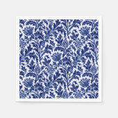 Serviette En Papier William Morris Thistle Damask, Cobalt Bleu & Blanc (Devant)