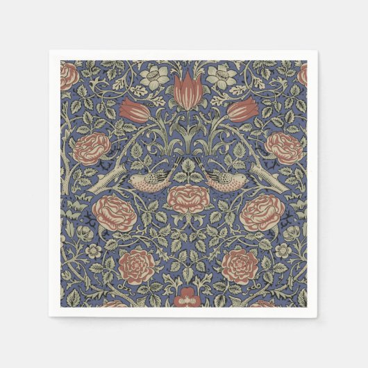 Serviette En Papier William Morris Tudor Fond d'écran Rose (Devant)