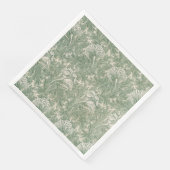 Serviette En Papier William Morris tulip fond textile vert (Coin)