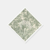 Serviette En Papier William Morris tulip fond textile vert (Coin)