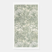 Serviette En Papier William Morris tulip fond textile vert (Devant)