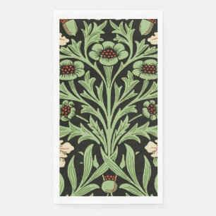 Serviette En Papier William Morris Vintage Chêne Noir Rouge Motif