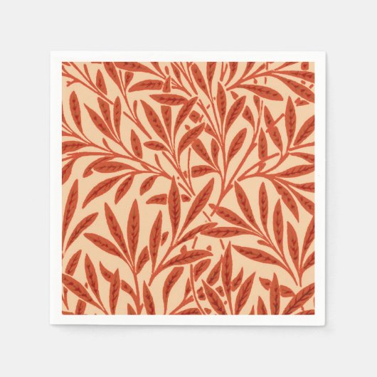 Serviette En Papier William Morris Willow Motif, Mandarin Orange (Devant)