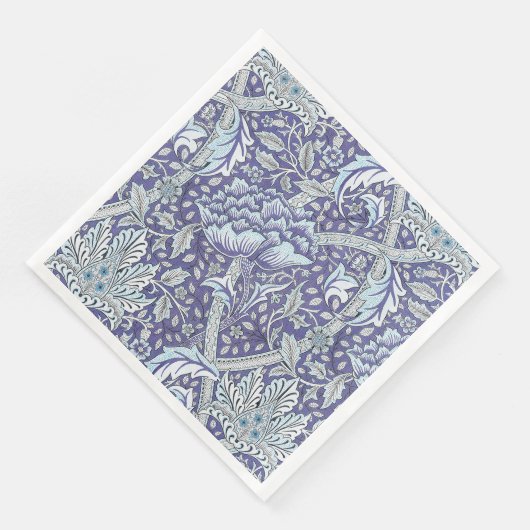 Serviette En Papier William Morris Windrush fleurs bleues (Coin)